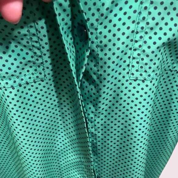 Liz Claiborne Green and Black Polka Dot Button Down Shirt - Picture 6 of 11